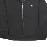STARTER Mens Black Zip Jacket M Polyester Blend Plain Lightweight Casual