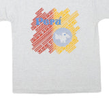 HANES Mens White Peru Graphic T-Shirt L Short Sleeve Crew Neck Cotton Blend