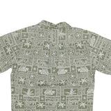 PALM WAVE Mens Green & Cream Hawaiian Shirt M Cotton Blend Tropical Print