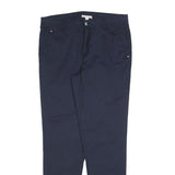 ESPIRIT Womens Navy Slim Fit Trousers Cotton Blend Zip W32 L30 Casual Workwear