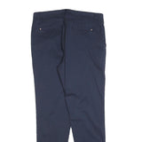 ESPIRIT Womens Navy Slim Fit Trousers Cotton Blend Zip W32 L30 Casual Workwear