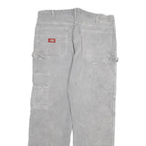 DICKIES Mens Jeans Grey Regular Straight Denim W34 L29 Workwear Paint Splatter
