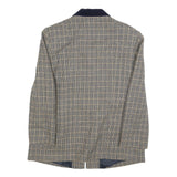 STAFANO COCCI Womens Beige & Blue Wool Check Jacket L Button Classic Tailored