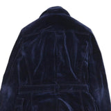 CERRUTI Womens Blue Velvet Jacket M Polyester Blend Button Closure Tailored