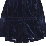 CERRUTI Womens Blue Velvet Jacket M Polyester Blend Button Closure Tailored
