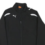 PUMA Boys Black Polyester Blend Track Jacket L Zip Plain Sportswear