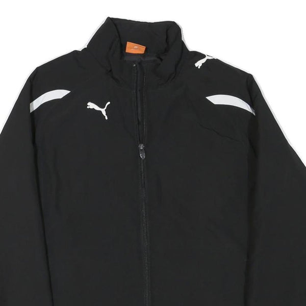 PUMA Boys Black Polyester Blend Track Jacket L Zip Plain Sportswear