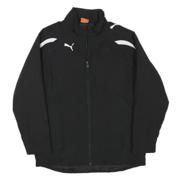 PUMA Boys Black Polyester Blend Track Jacket L Zip Plain Sportswear