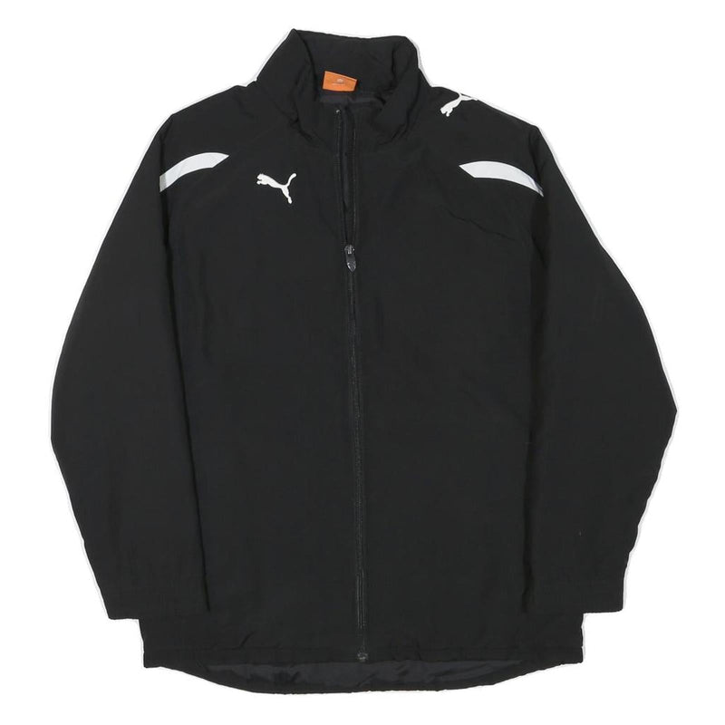 PUMA Boys Black Polyester Blend Track Jacket L Zip Plain Sportswear