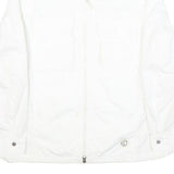 ARMANI JEANS Womens White Classic Jacket UK 8 Polyester Plain Zip Lightweight