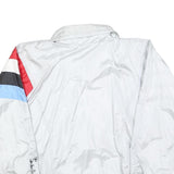 ETIREL Mens White Red Black Blue Sleeve Stripe Zip Jacket L Polyester Blend