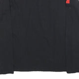 POLO RALPH LAUREN Womens Black & Red Graphic T-Shirt L Long Sleeve V-Neck Button