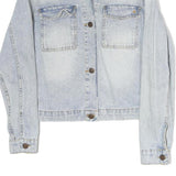 ONLY Womens Blue Denim Button Cotton Jacket L Casual Lightweight Classic