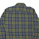 TIMBERLAND Mens Green & Blue Check Shirt L Cotton Blend Long Sleeve Casual