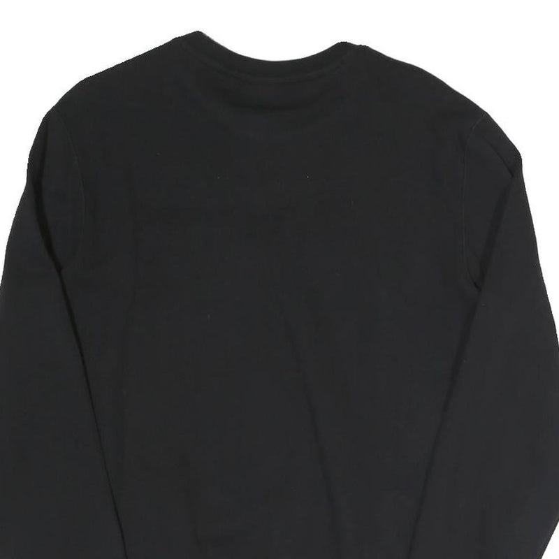 CHAMPION Mens Black Cotton Blend Crew Neck Sweatshirt M Embroidered Logo