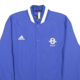 ADIDAS Mens Blue & White Golf Bomber Jacket 2XL Nylon Button Sportswear