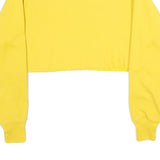 CHAMPION REVERSE WEAVE Womens Yellow Crew Neck M Cropped Sweatshirt