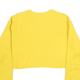 CHAMPION REVERSE WEAVE Womens Yellow Crew Neck M Cropped Sweatshirt