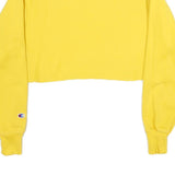 CHAMPION REVERSE WEAVE Womens Yellow Crew Neck M Cropped Sweatshirt
