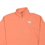 THE NORTH FACE Womens Coral Orange Plain Pullover Jumper Crew Neck L Soft