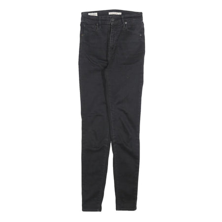 LEVI'S Womens Slim Black Denim Jeans W26 L30 Stretch Comfort Zip Fastening