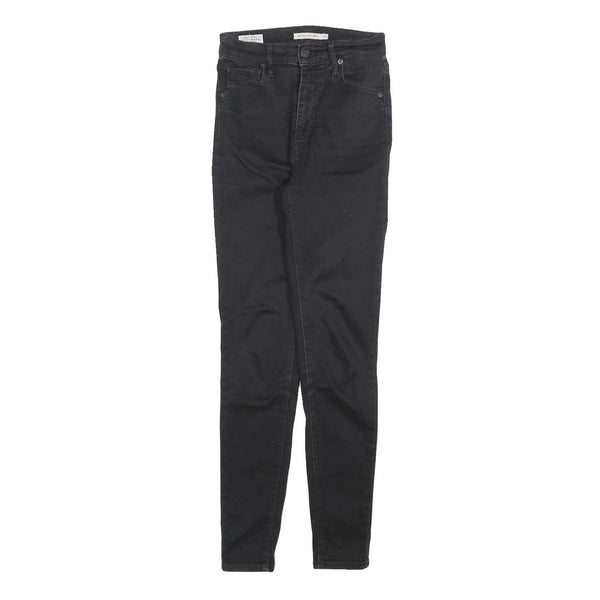 LEVI'S Womens Slim Black Denim Jeans W26 L30 Stretch Comfort Zip Fastening