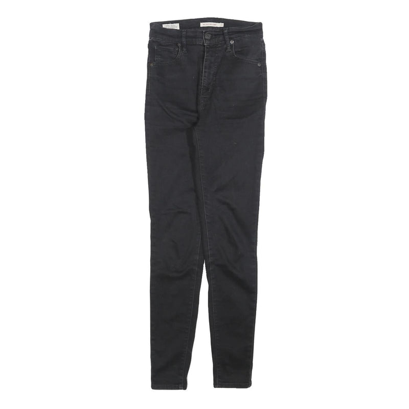 LEVI'S Womens Slim Black Denim Jeans W26 L30 Stretch Comfort Zip Fastening