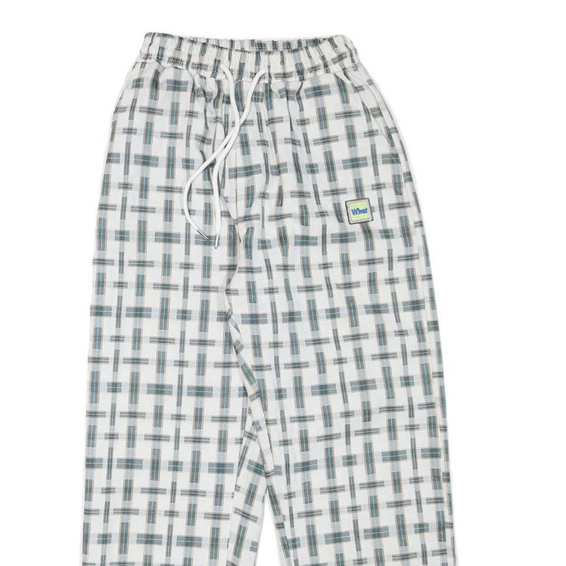 WHAT Womens Polyester Blend White & Grey Relaxed Drawstring Trousers W22 L25