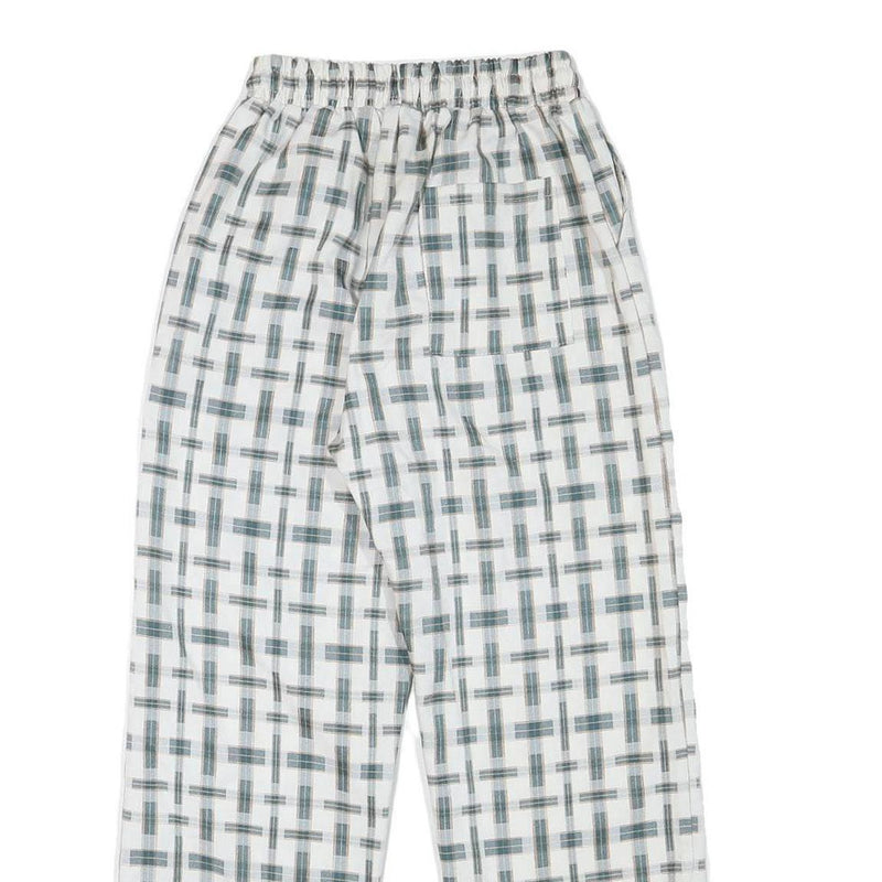 WHAT Womens Polyester Blend White & Grey Relaxed Drawstring Trousers W22 L25