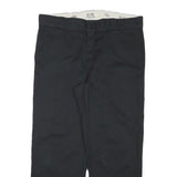 DICKIES Mens Cotton Blend Black Regular Straight Trousers W36 L27 Workwear Zip