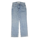 Womens Light Blue Cotton Regular Fit Straight Leg Denim Jeans W32 L32 Zip