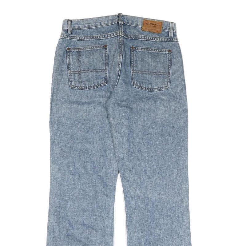 Womens Light Blue Cotton Regular Fit Straight Leg Denim Jeans W32 L32 Zip