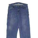 DICKIES Mens Relaxed Blue Denim Jeans W36 L32 Workwear Utility Zip