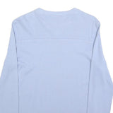 ADIDAS Womens Light Blue Plain Cotton V-Neck Basic Knit Jumper UK 10 Sporty
