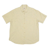 WOOLRICH Mens Yellow & Blue Checked Cotton Shirt XL Summer Casual Short Sleeve