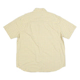 WOOLRICH Mens Yellow & Blue Checked Cotton Shirt XL Summer Casual Short Sleeve