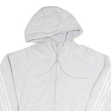 ADIDAS Womens Grey Full Zip Hoodie M Cotton Blend Casual Sportswear
