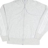 ADIDAS Womens Grey Full Zip Hoodie M Cotton Blend Casual Sportswear