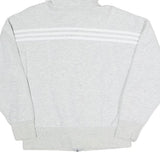 ADIDAS Womens Grey Full Zip Hoodie M Cotton Blend Casual Sportswear