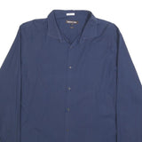 MICHAEL KORS Mens Blue 2XL Long Sleeve Cotton Blend Classic Shirt Smart Casual
