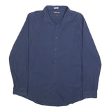 MICHAEL KORS Mens Blue 2XL Long Sleeve Cotton Blend Classic Shirt Smart Casual