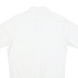 Mens White Short Sleeve Cotton Blend Shirt M Casual Button Pocket