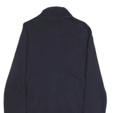 NAPAPIJRI Mens Navy Blue Cotton Zip Jacket L Logo Print Casual Outerwear