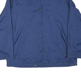 JC PENNEY Womens Blue Coach Jacket L Polyester Blend Button Closure Plain