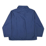 JC PENNEY Womens Blue Coach Jacket L Polyester Blend Button Closure Plain