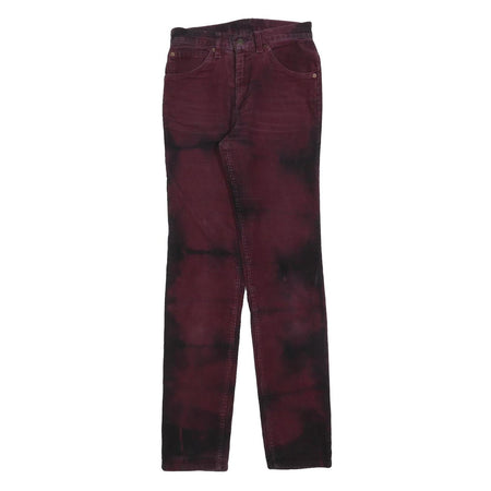 LEVI'S Womens Cotton Blend Slim Fit Burgundy Trousers W26 L34 Stylish Zip