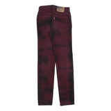 LEVI'S Womens Cotton Blend Slim Fit Burgundy Trousers W26 L34 Stylish Zip