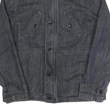 CONVERSE Mens Grey Cotton Zip Jacket M Denim Casual Streetwear Lightweight