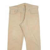 LEVI'S Mens Cotton Blend Beige Relaxed Straight Trousers W36 L30 Casual Zip