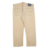 LEVI'S Mens Cotton Blend Beige Relaxed Straight Trousers W36 L30 Casual Zip